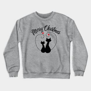 Lovely cat couple christmas Crewneck Sweatshirt